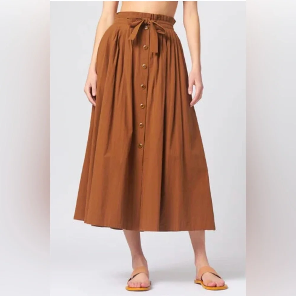 THE GREAT. THE TREELINE SKIRT SUNTAN, SIZE US M / 2 - Picture 2 of 16